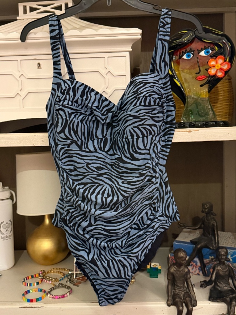 Bond-eye Australia 8 D/DD cup blue black zebra swimsuit - Picture 2 of 3